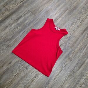 Red Sleeveless Ribbed Top